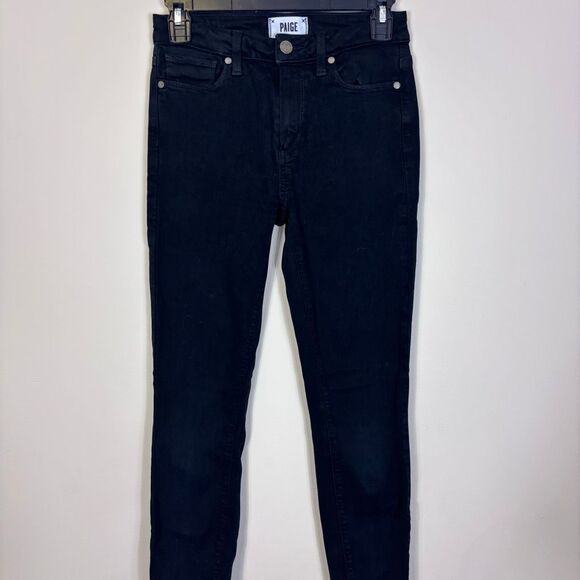 Paige High Waisted Black Hoxton Ankle Skinny Jeans Size 25 - Picture 3 of 7